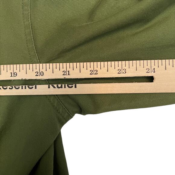 Jacket With Belt Long Sleeve Button Down Army Green Jacket Shirt - Picture 14 of 15